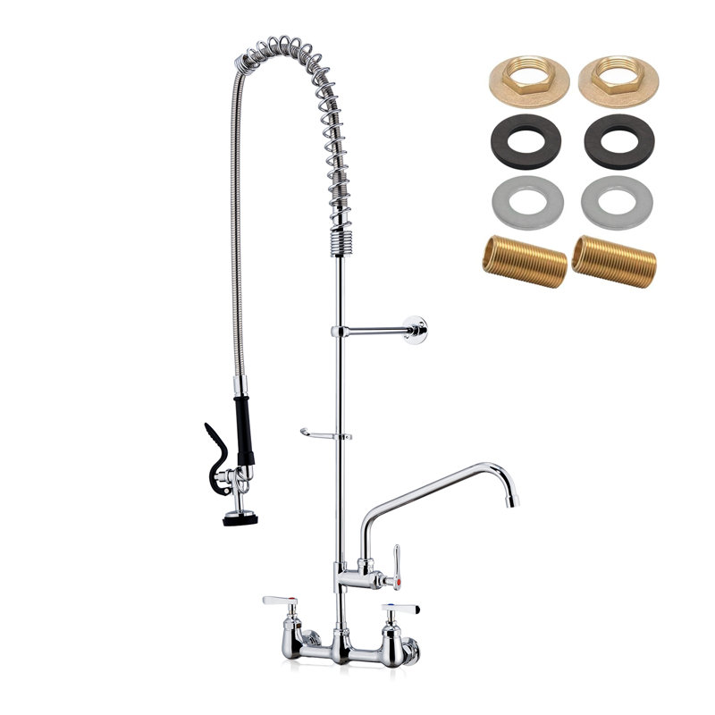 Robinet de cuisine commercial de 47 po de hauteur avec pulvérisateur rétractable 