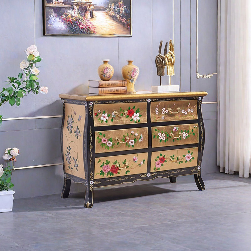 Gold leaf painted drawer accent chest