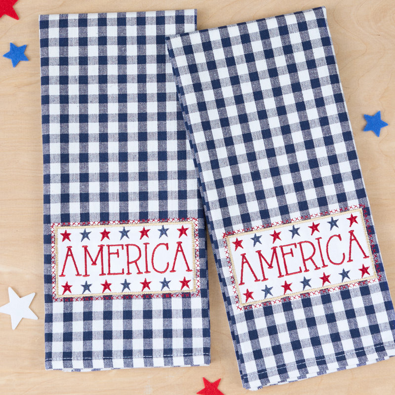 Design Imports Americana Embellished Dishtowel Set