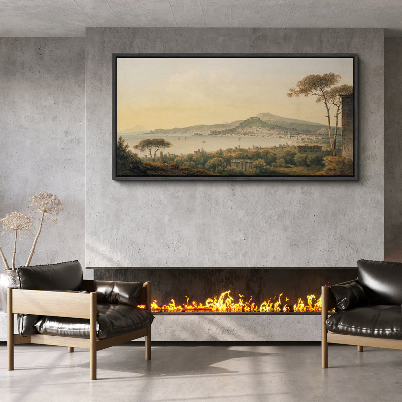 Art moderne paysage classique rétro, H 30 po x l 60 po, Noir, noir, noir, noir