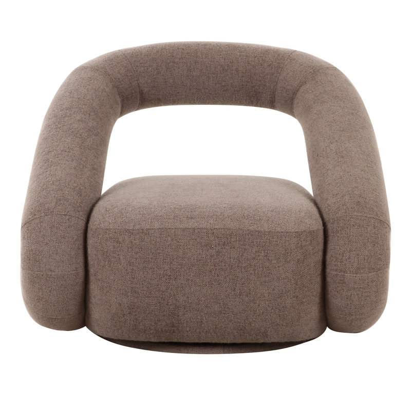Jaceon - Fauteuil d'appoint pivotant en tissu brun moderne