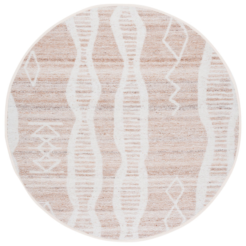 Flamur Hand Tufted Performance Abstract Rug, Round 6'