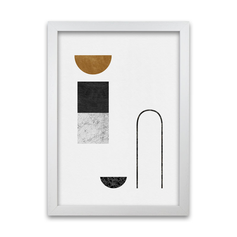 Orara Abstract Geometric IV - Print, 84cm H x 59cm W x 1cm D, White Framed