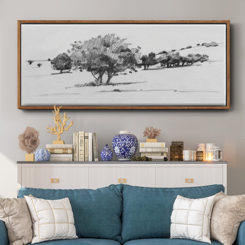 Treeline S croquis I - toile encadrée, H 12 po x l 30 po