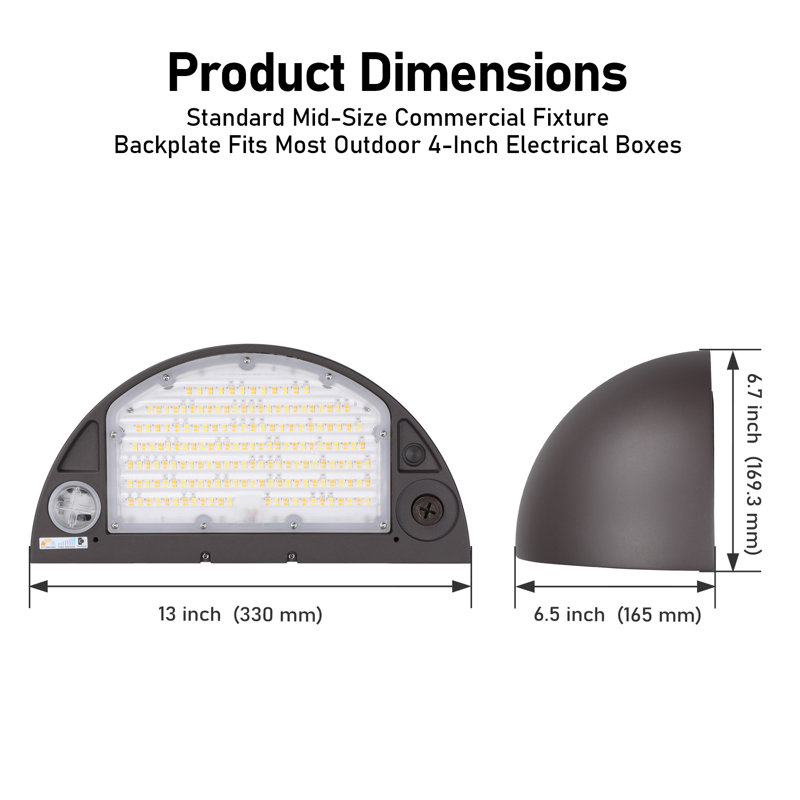 Ensemble de luminaire mural 120w / 100w / 90w / 60w 3cct To Dawn