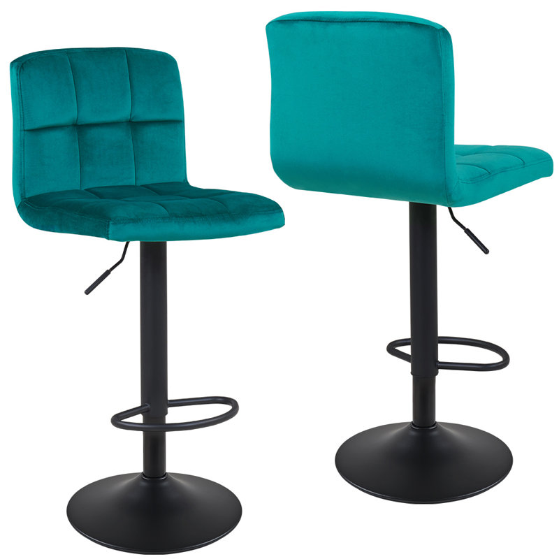 Clinger Height Adjustable Swivel Bar Stool, Teal