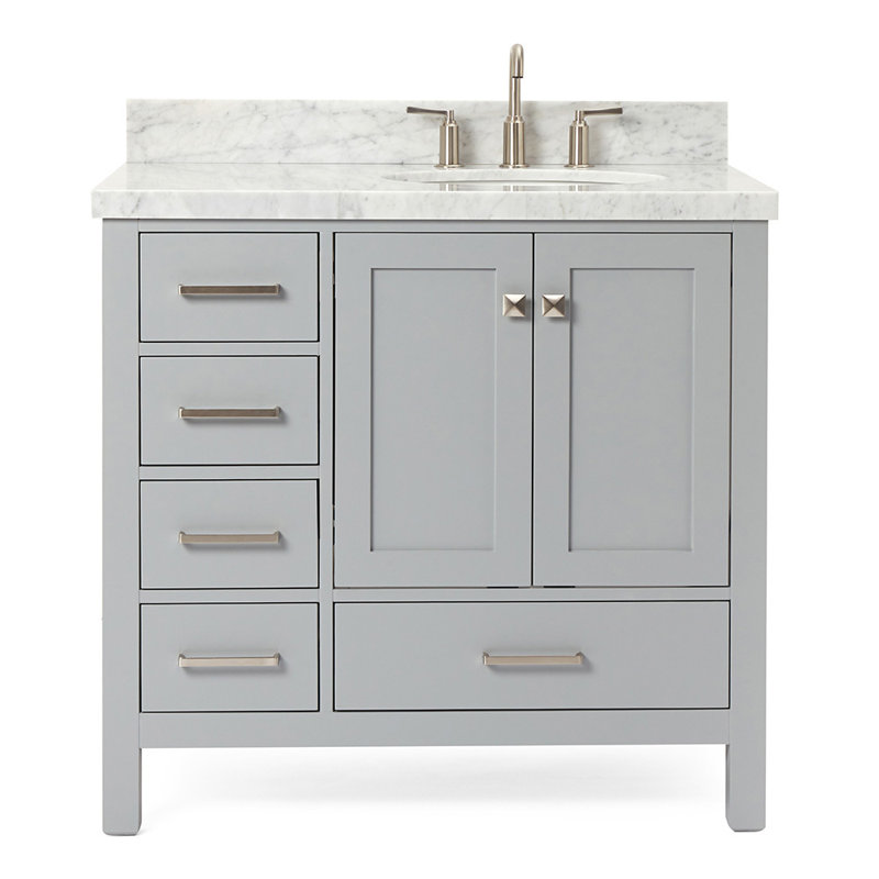 Ensemble de meuble-lavabo simple Cambridge, Gris, 37"