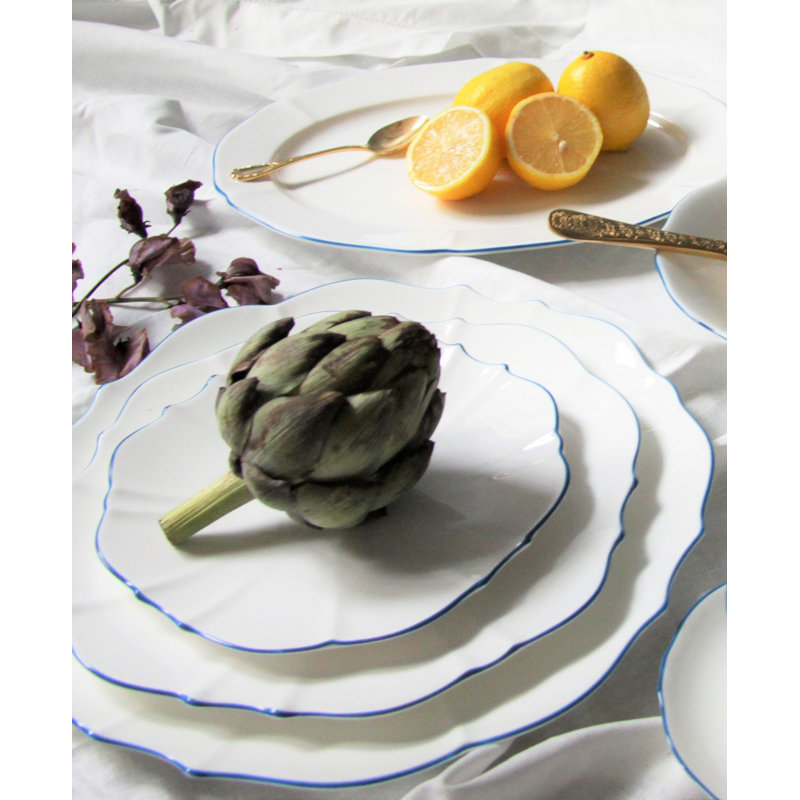 Amelie Bone China Scalloped Charger, Royal Blue