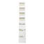 Armoire blanche à 3 tablettes latérales et tablettes à 4 niveaux H 69,35 po pour le rangement dans le salon et le bureau à domicile