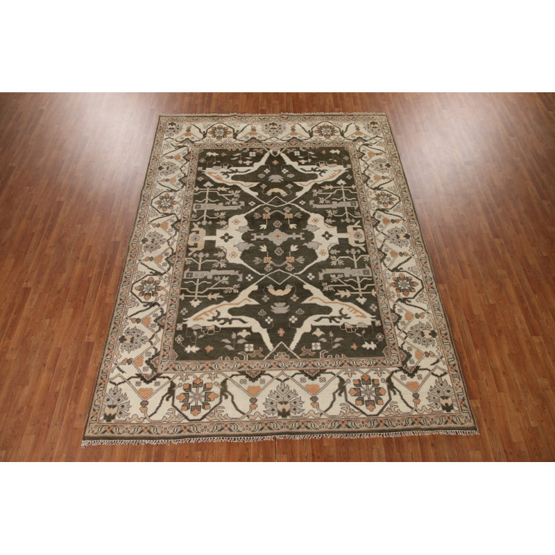 Tapis vert All-Over Oushak 9x12