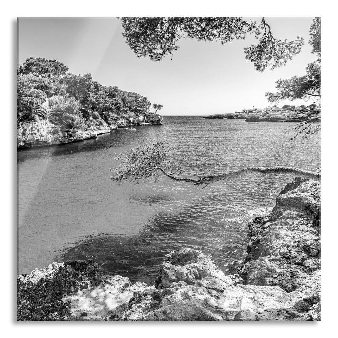 Glasbild Quadratisch | Wandbild Auf Echtglas | Mallorca Bay Cove Inkl. Aufhängung Und Abstandshalter GLAS_LQy12171 1