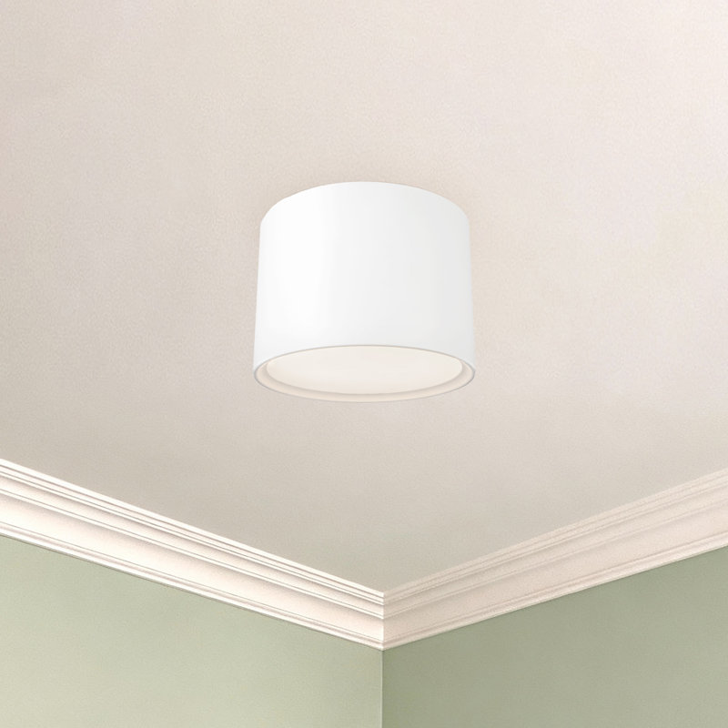 Uma 15-in Black dimmable LED Semi-Flush Mount, White