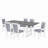7-Piece Updated 76.9Inch Extendable Trestle Dining Table Set With Removable Leaf