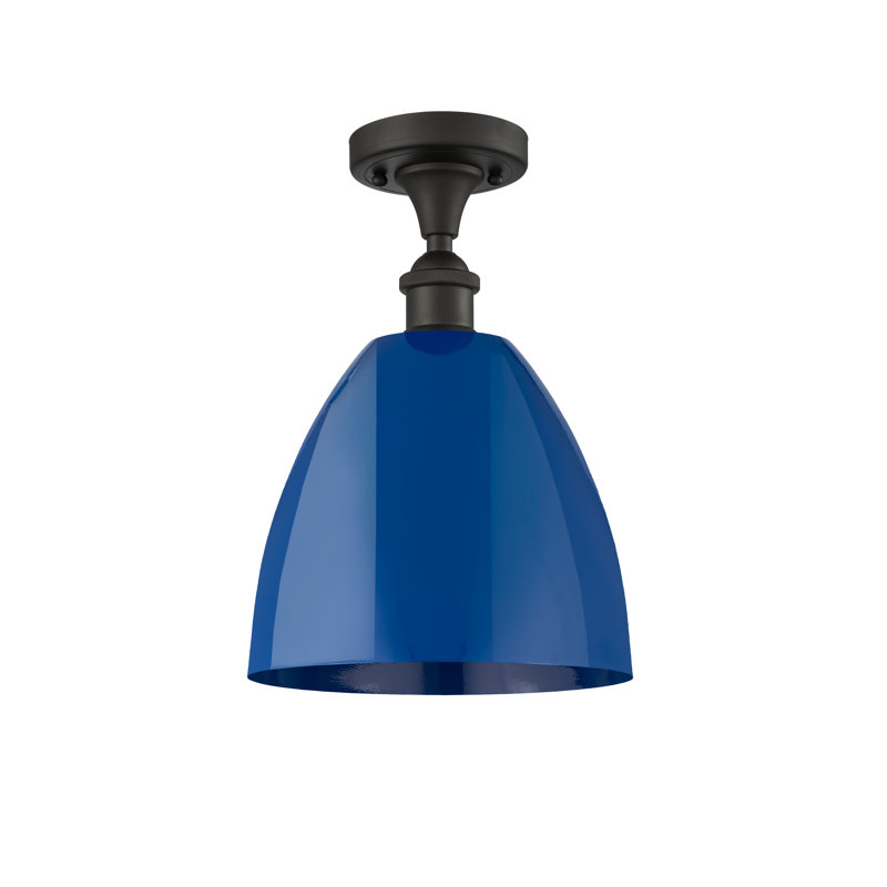 Plafonnier semi-encastré Crompond, Bleu, Bronze huilé