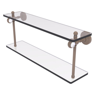Pacific Grove Collection Inch Two Tiered Glass Shelf with Twisted Accents PG