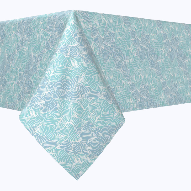 Rectangular Tablecloth, 100% Cotton, 52X104", Splashes Of Waves, 120" L x 52" W