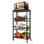 Collapsible Kitchen Baker Rack Foldable Utility Storage Shelf Microwave Stand Coffee Bar Station