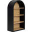 4 tablettes de rangement arquées noires, hauteur de 43 po, apparence élégante, construction stable, convient à la grande bibliothèque de décoration intérieure, rangement, design élégant, basculement, pièce décorative polyvalente