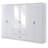 White 6 Door 2 Drawer Mirrored Wardrobe With Chrome Handles