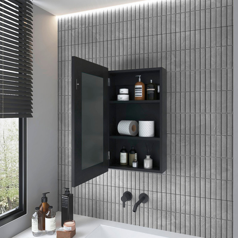 Medicine Cabinet Sanford, Bathroom, Black, Black