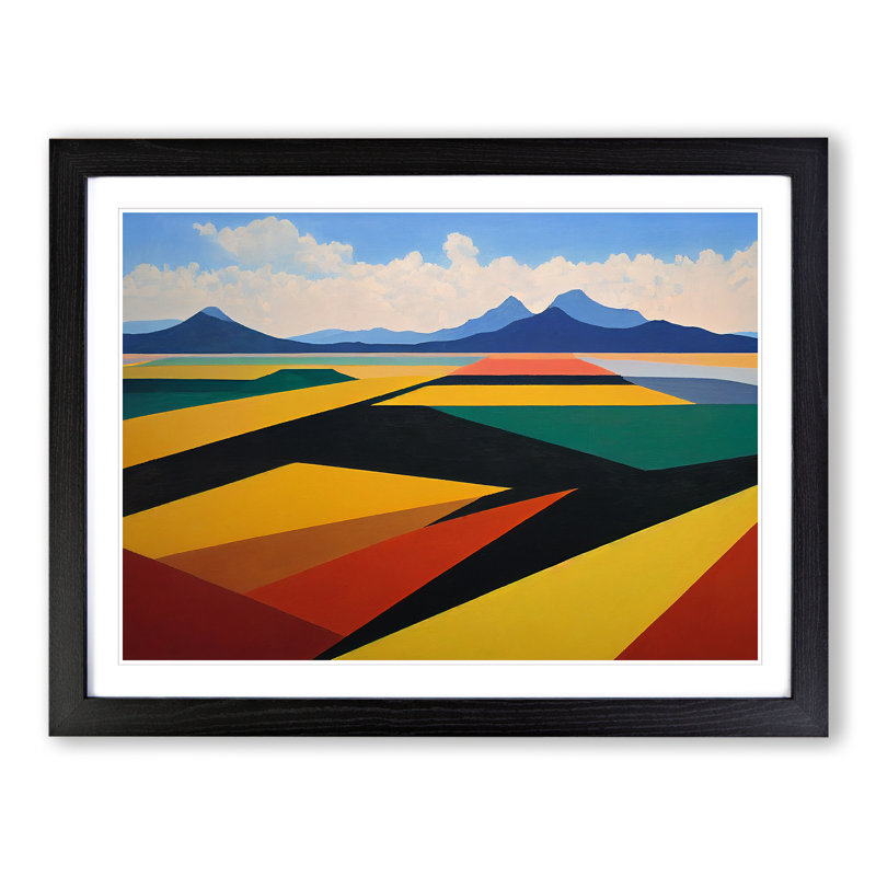 Abstract Meadow Landscape Vol.3 - Framed Print, Black, 46cm H x 64cm W x 2cm D