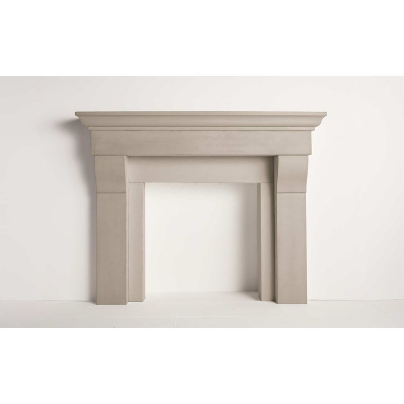 Le cadre de cheminée The Cornice avec ensemble de garniture et foyer Ovolo, Lin