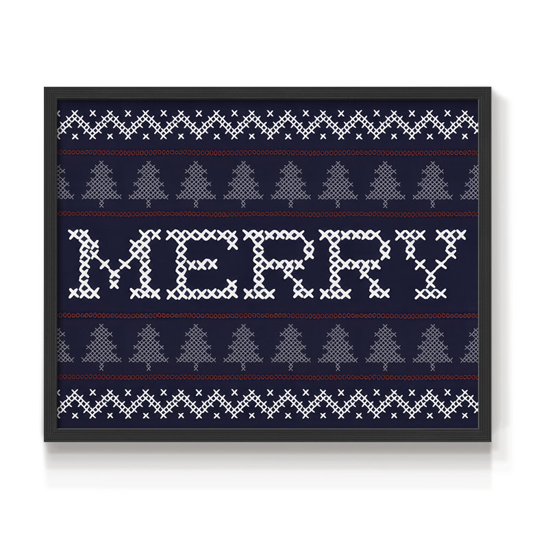 Pull Merry - imprimé encadré - réversible, H 16 po x l 20 po, Noir, noir, noir, noir