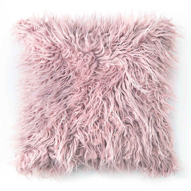  Housse de coussin carré et insert, Rose foncé, H 20 po x l 20 po x P 1 po