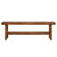 Banc de salle à manger en bois massif, banc de rangement à 2 niveaux avec tablette de rangement inférieure pour la cuisine, la salle à manger, finition en bois naturel