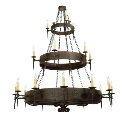 Warwick 24 - Light Dimmable Tiered Chandelier