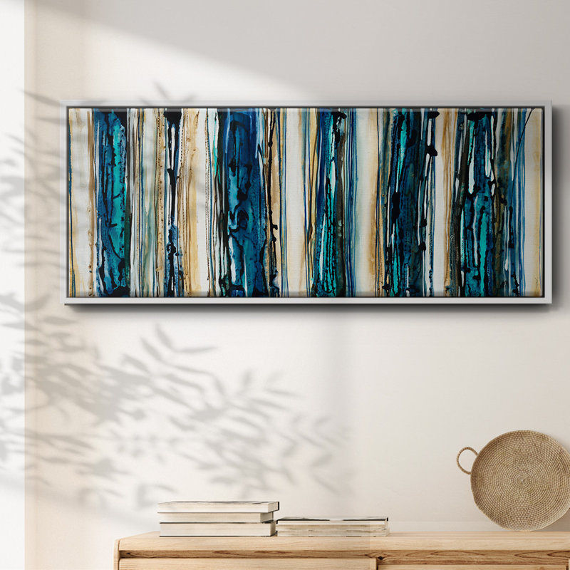 Blue Streaks- Framed Canvas