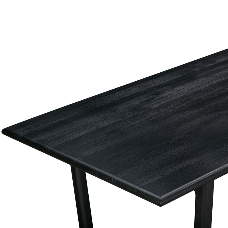 Table de salle à manger en bois massif Bucktown, Noir, noir, noir, noir
