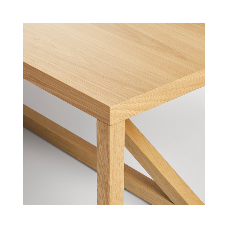 Strut Coffee Table, White Oak, 14" H x 54" L x 20" W