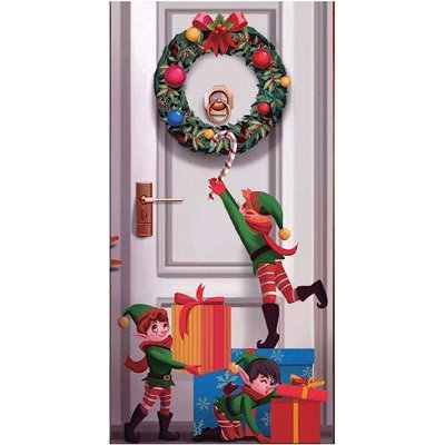 PMU Christmas Elves Door Cover 30" x 60" (3/pkg) Pkg/1