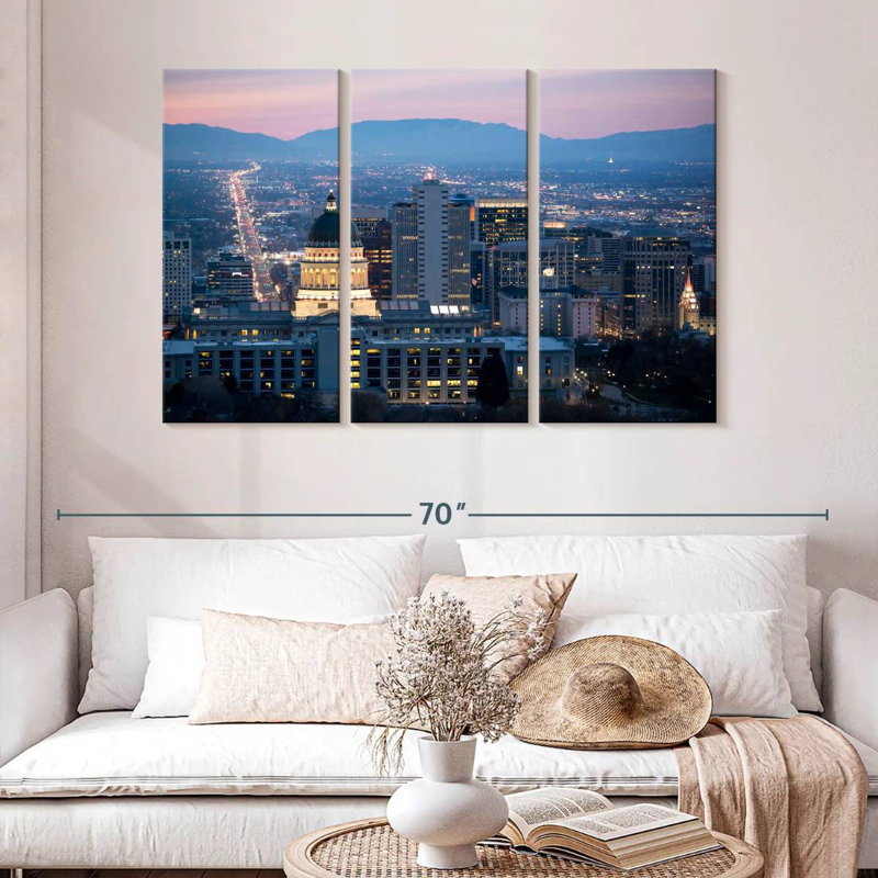 Salt Lake City At Dawn, H 32 po x l 50 po