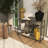 Black Metal 4 Shelf Storage Shelving Unit with Clear Glass Shelves