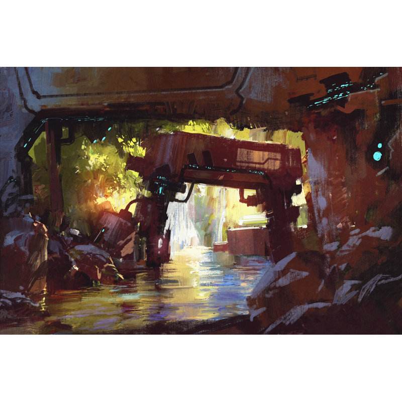 Peinture sur toile Eldrich Futuristic Forest, H 8 po x l 12 po