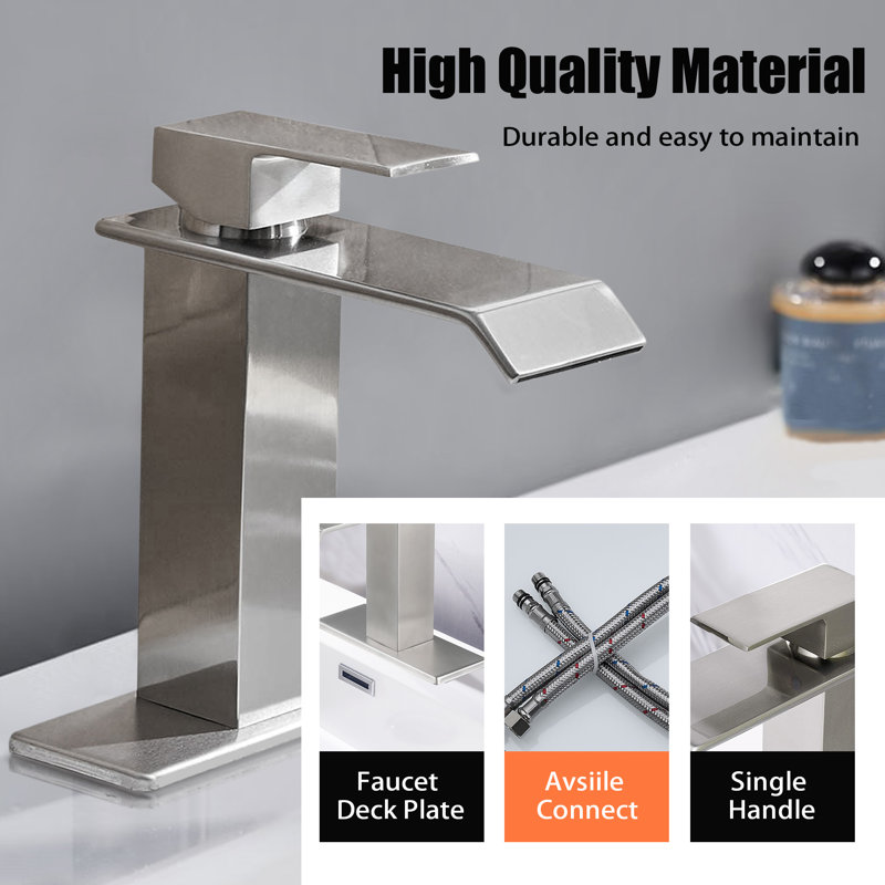 Single Hole Bathroom Faucet, Brushed Nickel