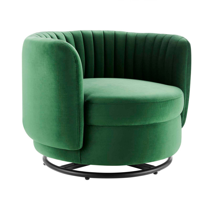 Velvet Swivel Armchair, Emerald Velvet
