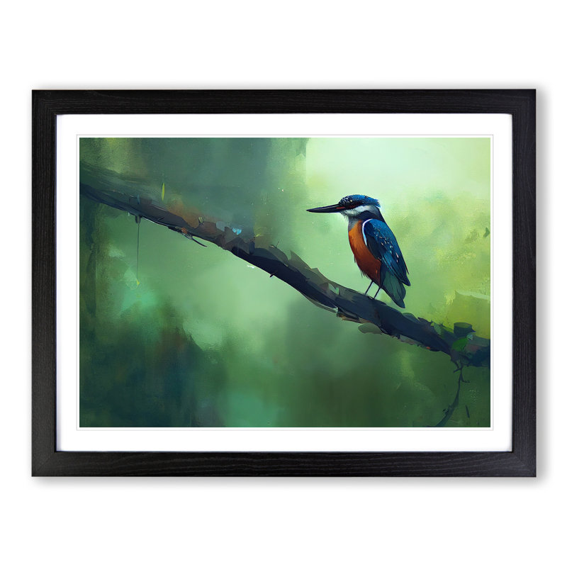 Kingfisher Bird Vol.6 - Framed Print, Black, 46cm H x 64cm W x 2cm D