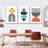 Multicolored Geometric Abstract V Multi Piece Canvas Print-92833268