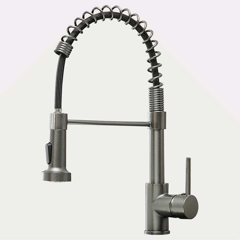 Commercial Kitchen Faucet With Pull Down Sprayer, Single Handle Single Lever Kitchen Sink Faucet