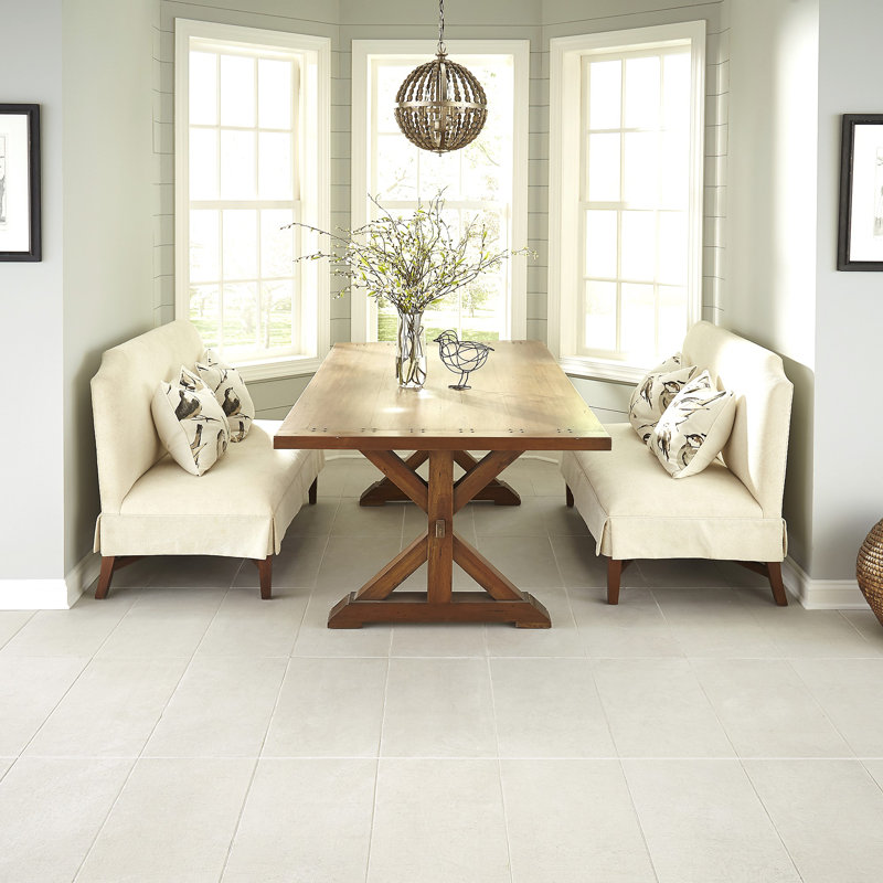 Citified 12" W x 24" L Porcelain Concrete Look Singular Tile, Chalk