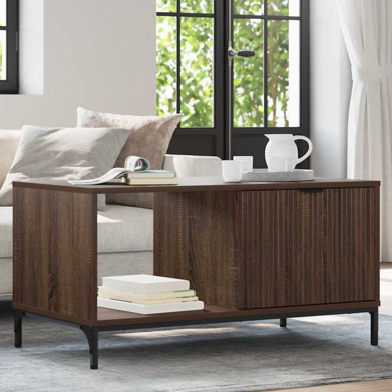 Coffee Table with Storage, Brown Oak