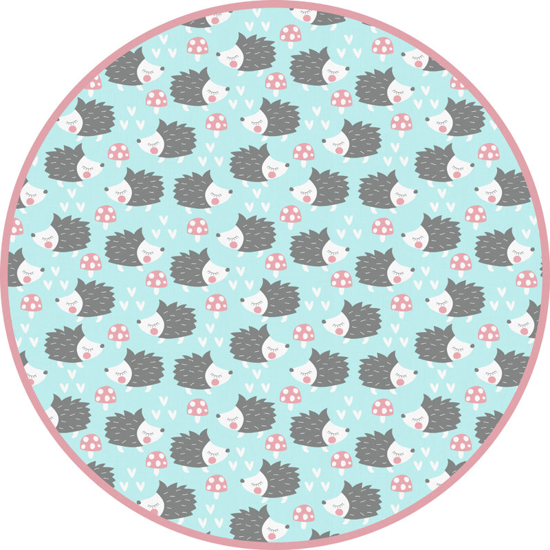 Alcinda Vinyl Machine Printed Area Rug, Round 120cm