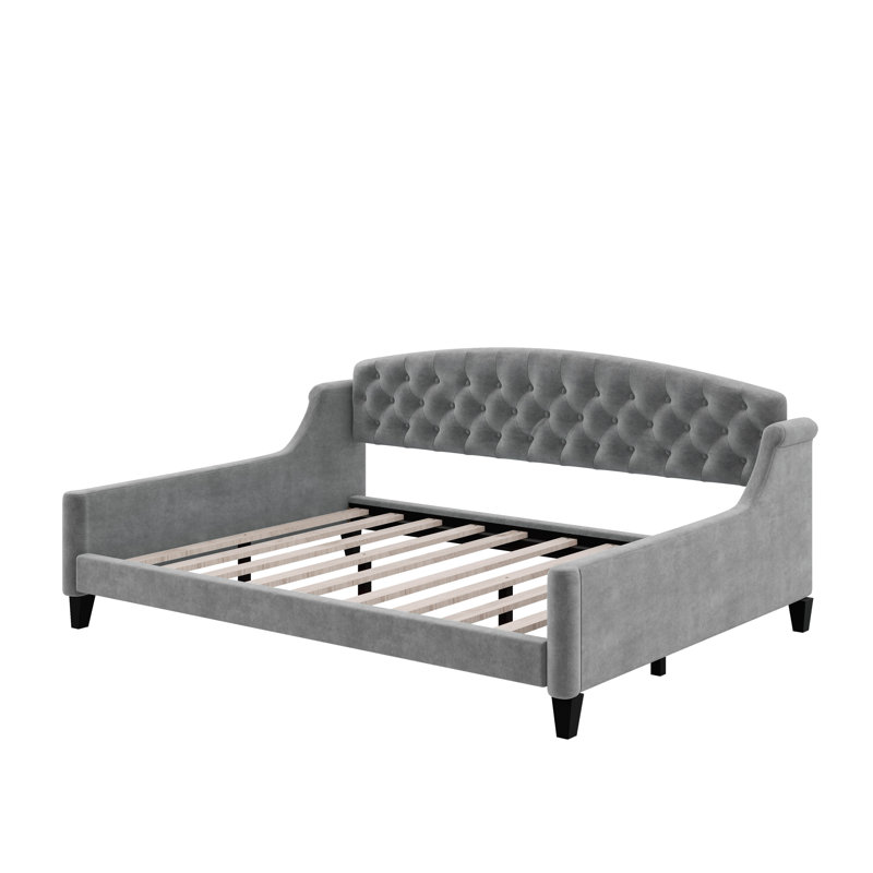 Full Size Modern Luxury Tufted Button Daybed, Gray