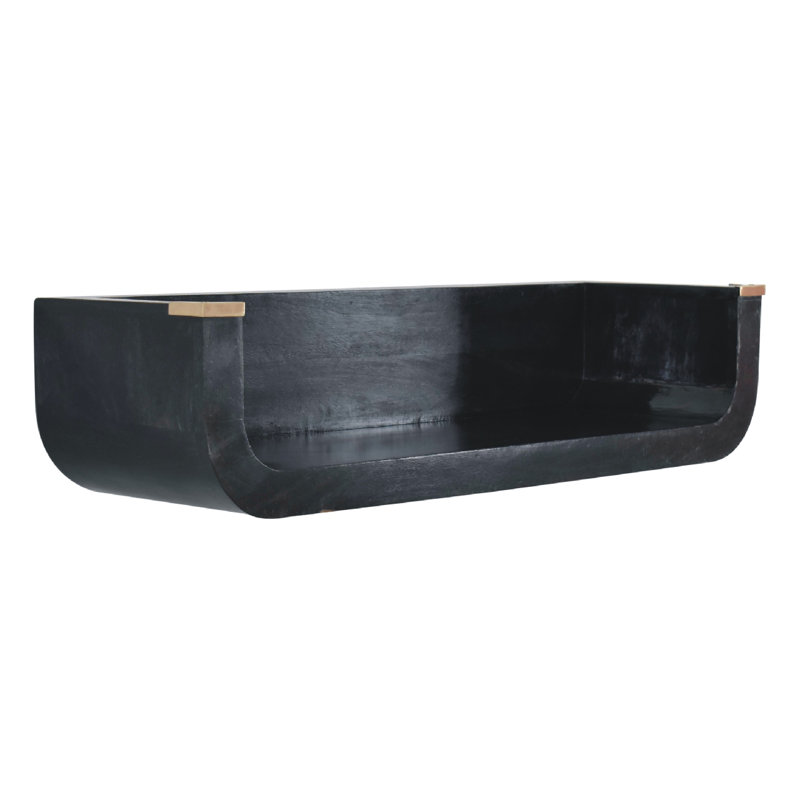 Jaycian 35.43'' Solid Wood Console Table, Black
