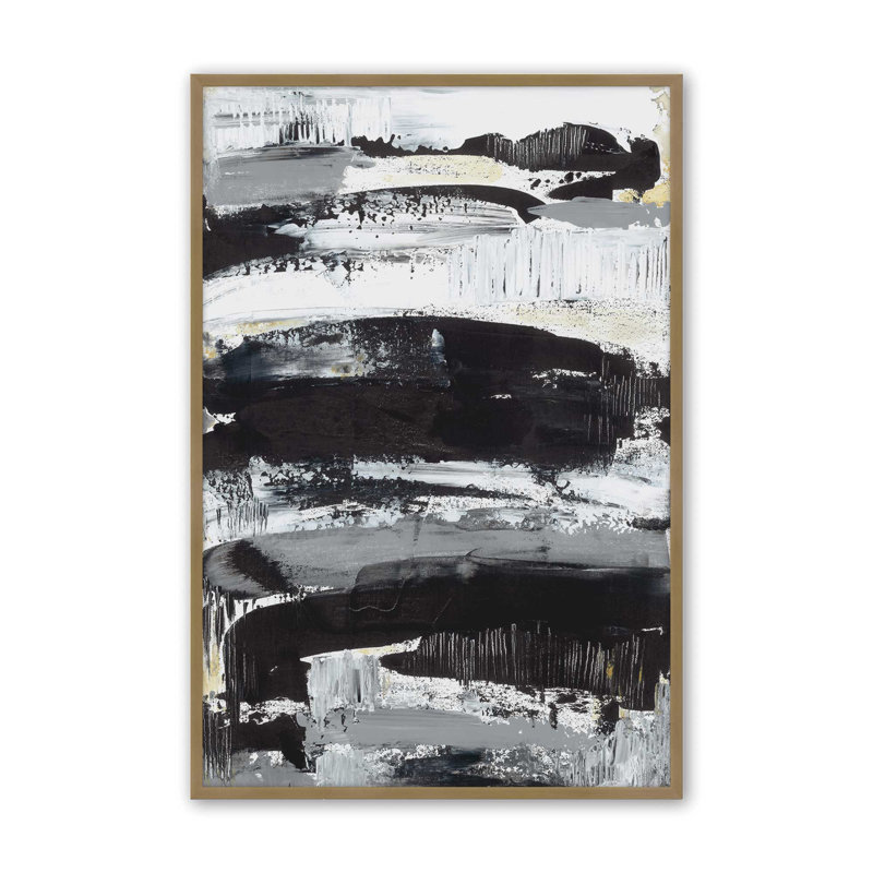 Impression monochrome Momentum, H 15,25 po x l 12,25 po, Or brossé