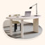 Bureaux blancs ovales en bois massif-108511069