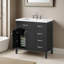 Ensemble de meuble-lavabo 36 po avec lavabo, armoire de salle de bain avec tiroirs, structure solide et panneau en bois aggloméré-111282364